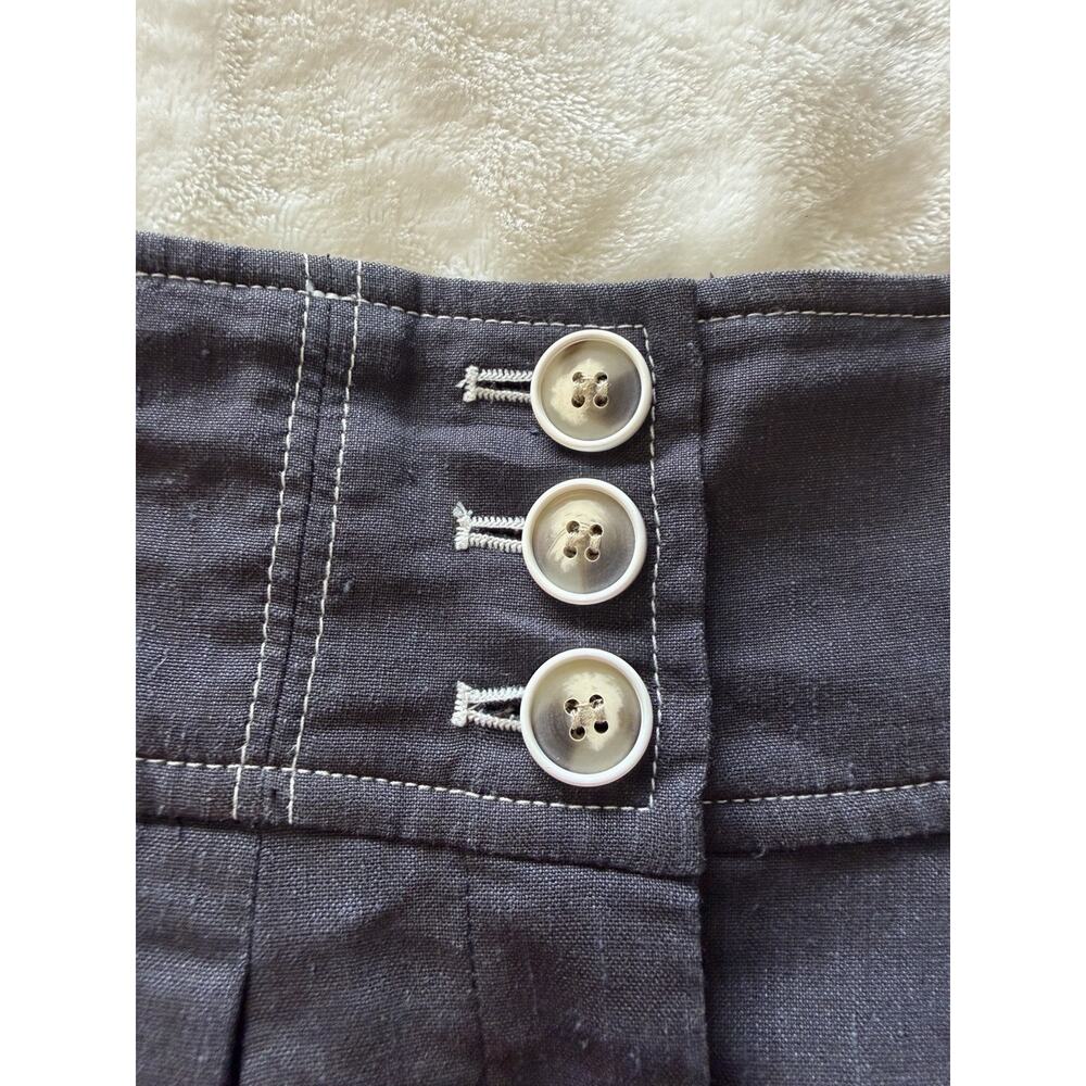 Veronica Beard Sz 2 Shorts Alicia Linen Blend High Rise Pleated Dark Navy $348 - Picture 9 of 16